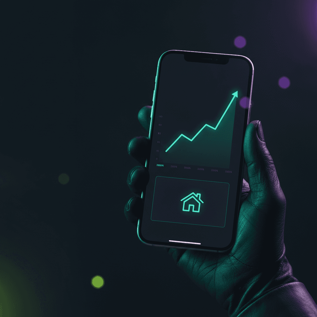 App do Avaliador CI com gráfico de valorização do imóvel